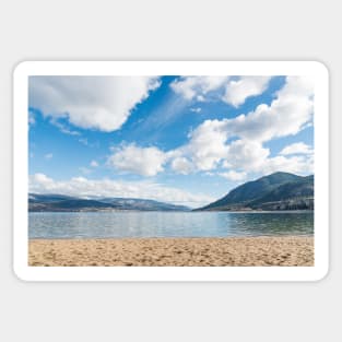 Summer Beach Lake and Mountains Sticker